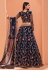 Navy blue net embroidered lehenga choli 1038