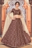 Maroon taffeta sequins work lehenga choli 1731