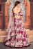 Pink taffeta floral lehenga choli 1733