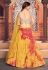 Yellow cotton sequins work lehenga choli 1734