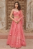 Pink organza embroidered lehenga choli 1003