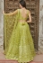 Green organza embroidered lehenga choli 1001