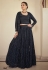 Navy blue georgette readymade jacket style lehenga choli 8202