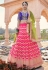 Pink brocade silk embroidered lehenga choli 4219