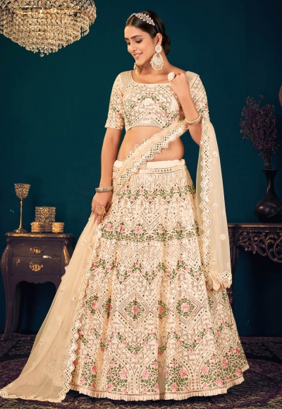 Beige georgette lehenga choli 1813