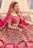 Pink velvet bridal lehenga choli 8301