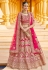 Pink bridal velvet lehenga choli 8302