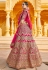 Pink bridal velvet lehenga choli 8302