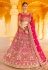 Pink velvet bridal lehenga choli 8303