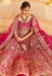 Pink velvet bridal lehenga choli 8303