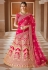 Pink bridal velvet lehenga choli 8305