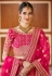 Pink bridal velvet lehenga choli 8305