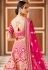 Pink bridal velvet lehenga choli 8305