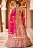 Pink velvet bridal lehenga choli 8306