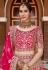 Pink velvet bridal lehenga choli 8307