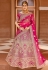 Pink bridal velvet lehenga choli 8308