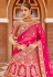 Pink velvet bridal lehenga choli 8309