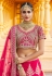 Pink velvet bridal lehenga choli 8310