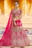 Pink velvet bridal lehenga choli 8310