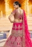 Pink velvet bridal lehenga choli 8310