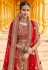 Red velvet bridal lehenga choli 8312