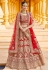 Red velvet bridal lehenga choli 8312