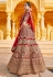 Red velvet bridal lehenga choli 8312