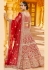 Red velvet bridal lehenga choli 8314