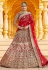 Red velvet bridal lehenga choli 8314