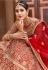 Red bridal velvet lehenga choli 8316