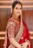 Red velvet bridal lehenga choli 8317