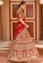 Red bridal velvet lehenga choli 8319