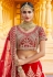 Red velvet bridal lehenga choli 8320