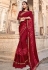 Maroon jacquard silk saree with blouse 38321