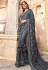Grey jacquard silk festival wear saree 38326