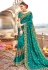 Teal silk festival wear saree 67872