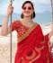 Red barfi silk saree with blouse 67879