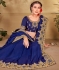 Navy blue silk georgette festival wear saree 64354