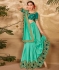 Sea green silk georgette saree with blouse 64353