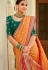 Orange silk saree with blouse 105