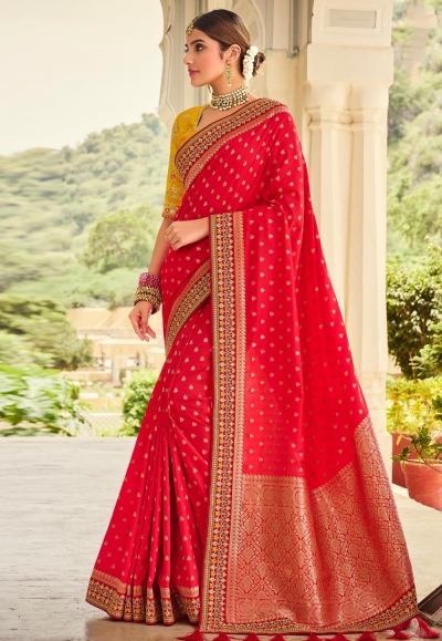 Pink silk festival wear saree 108