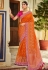 Orange silk saree with blouse 111