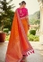 Orange silk saree with blouse 111