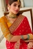 Red silk festival wear saree 104