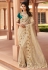 Beige georgette saree with blouse 6803