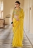 Yellow organza saree with blouse 7603