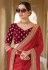 Maroon organza festival wear saree 7604