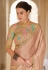 Brown organza saree with blouse 7605