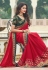 Red silk festival wear saree 3607