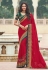 Red silk festival wear saree 3607
